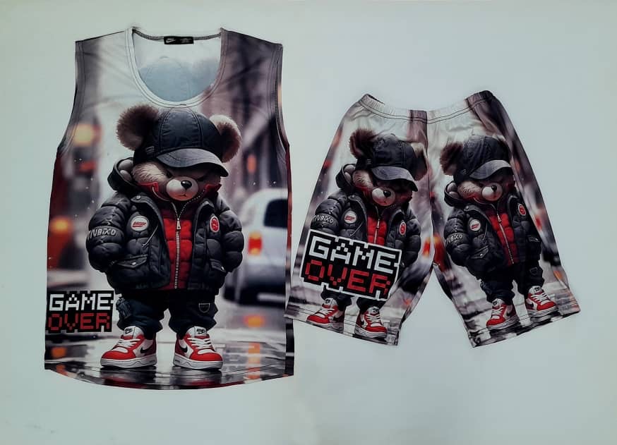 تاپ وشلوارک مردانه تمام چاپی اسپرت