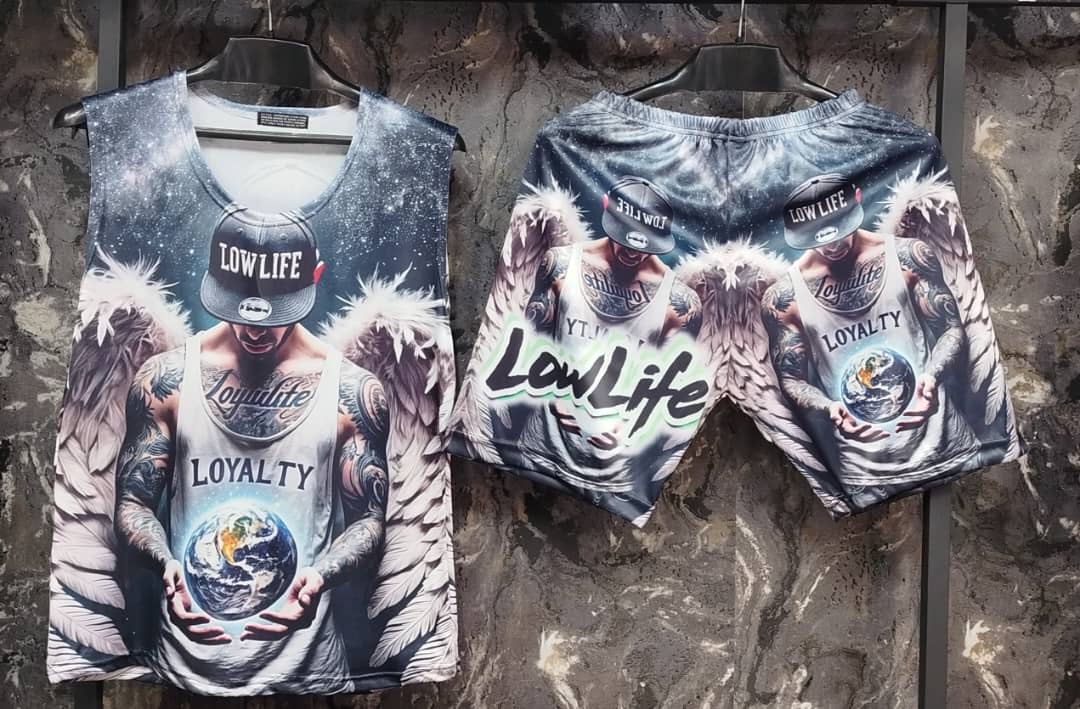 ست تاپ و شلوارک مردانه تمام چاپ