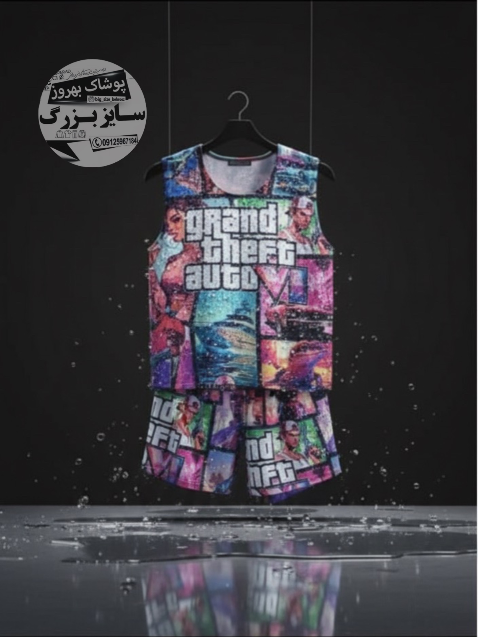 تاپ شلوارک مردانه تمام چاپی GTA