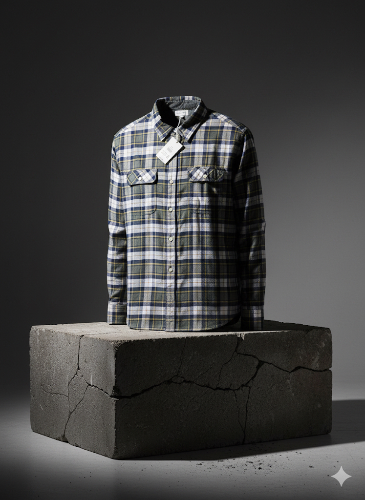 پیراهن پشمی چهارخانه دوجیب سایز بزرگ مردانه